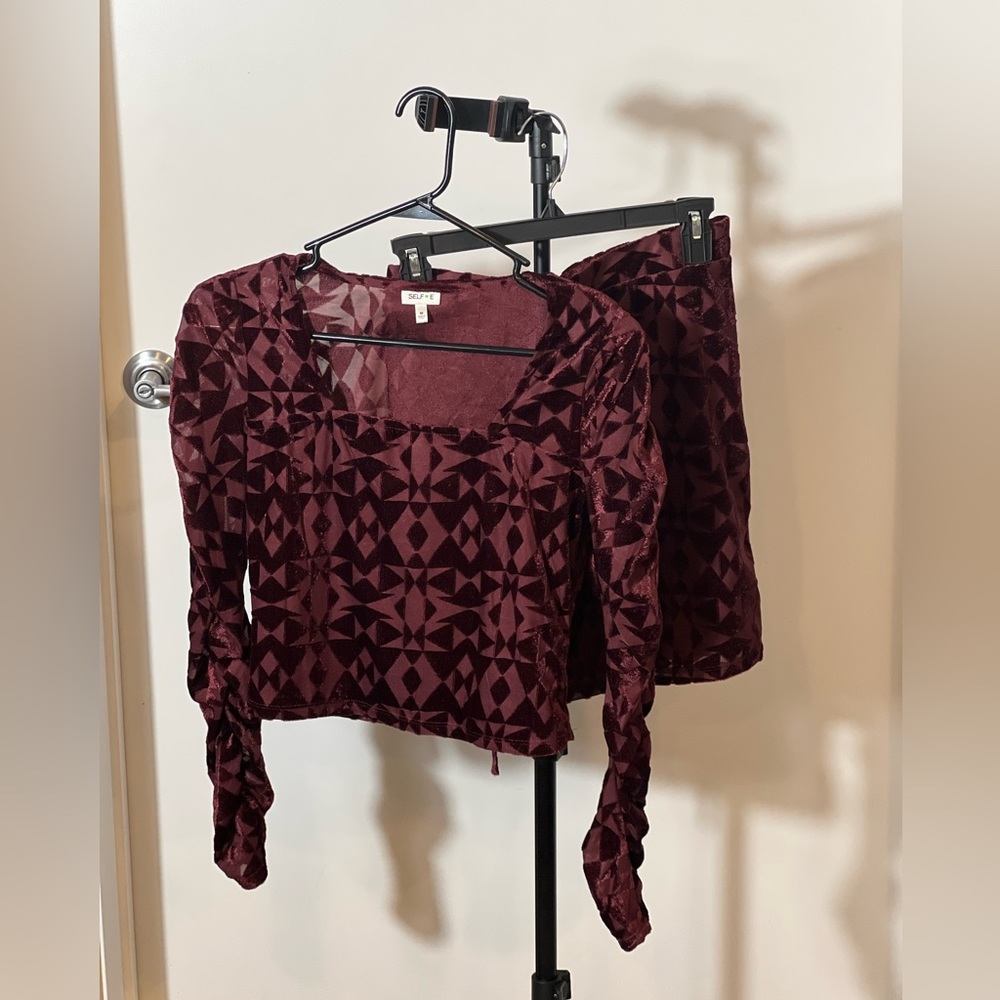 Burgundy 2 piece Skirt/Shirt